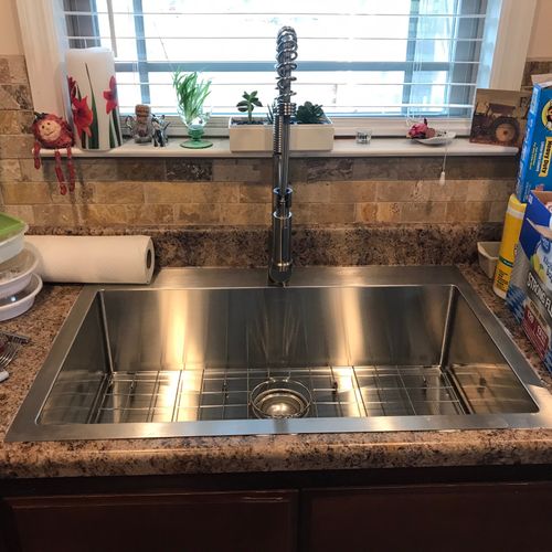 I called J.CS. Plumbing to install a new farm sink