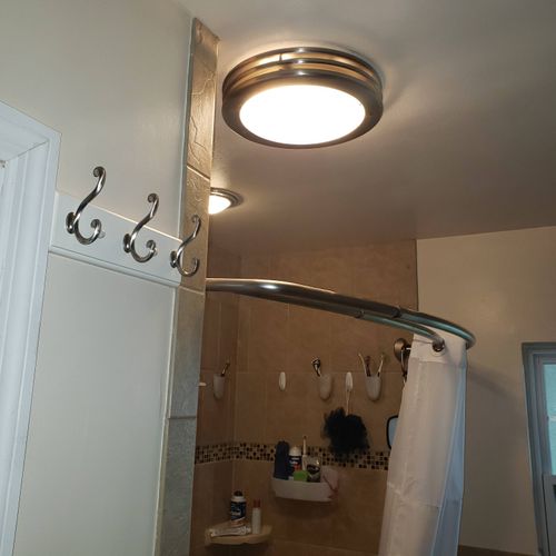 Jerome installed a bathroom exhaust fan . The tota