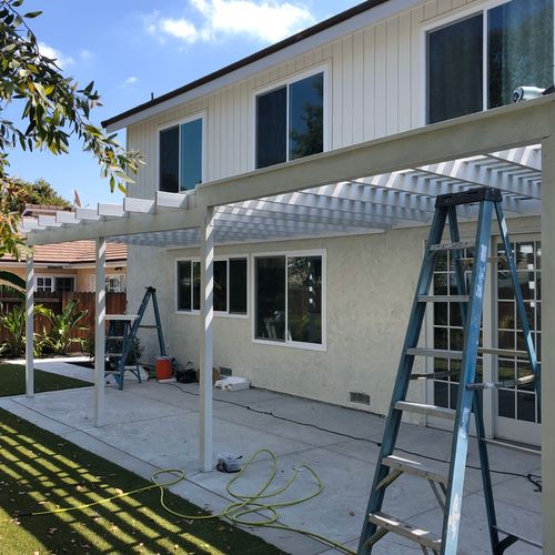 Built and painted this new awning in the backyard 