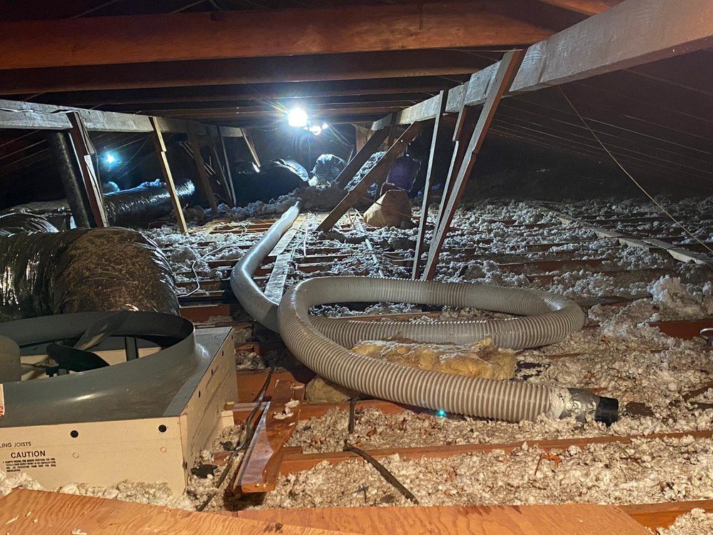 Attic insulation removal