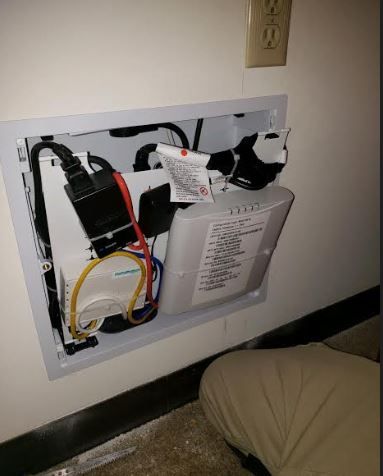 custom in wall network boxes installed