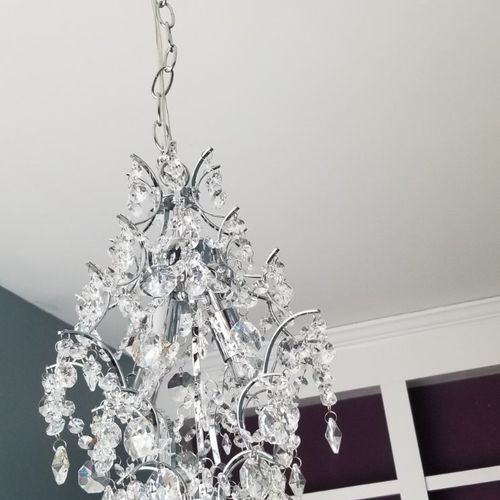He did a great job installing my chandelier and pu