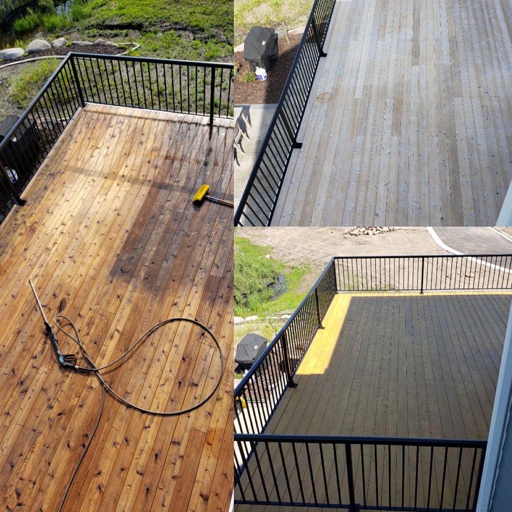 deck staining stages