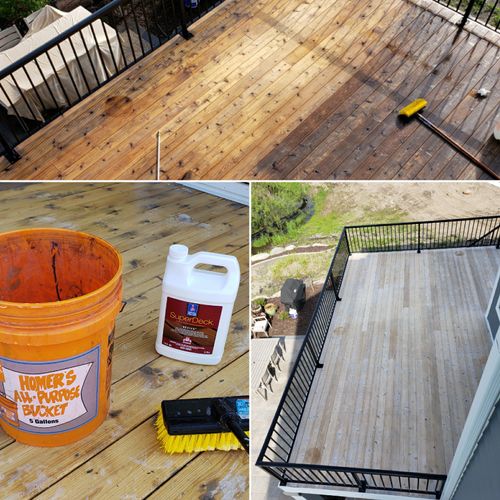 prepping deck for stain