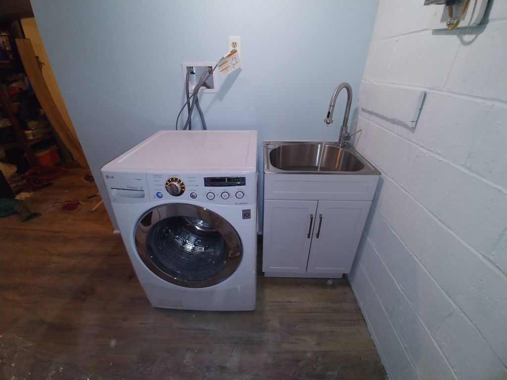 Landry area AFTER.  Installed plumbing, electric, 