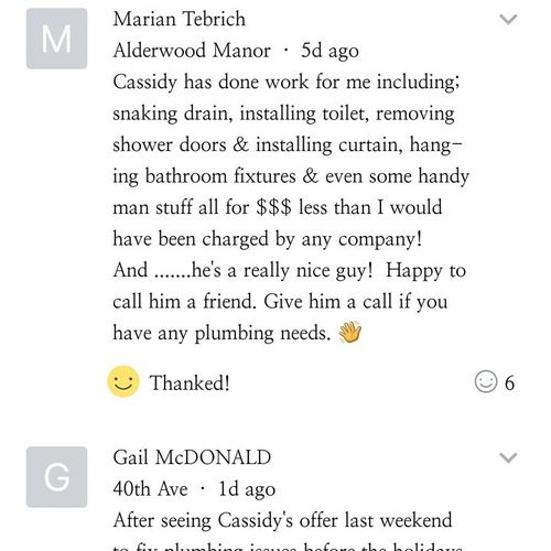 Reviews from the Nextdoor app