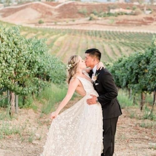 Wedding conducted in Wine country
