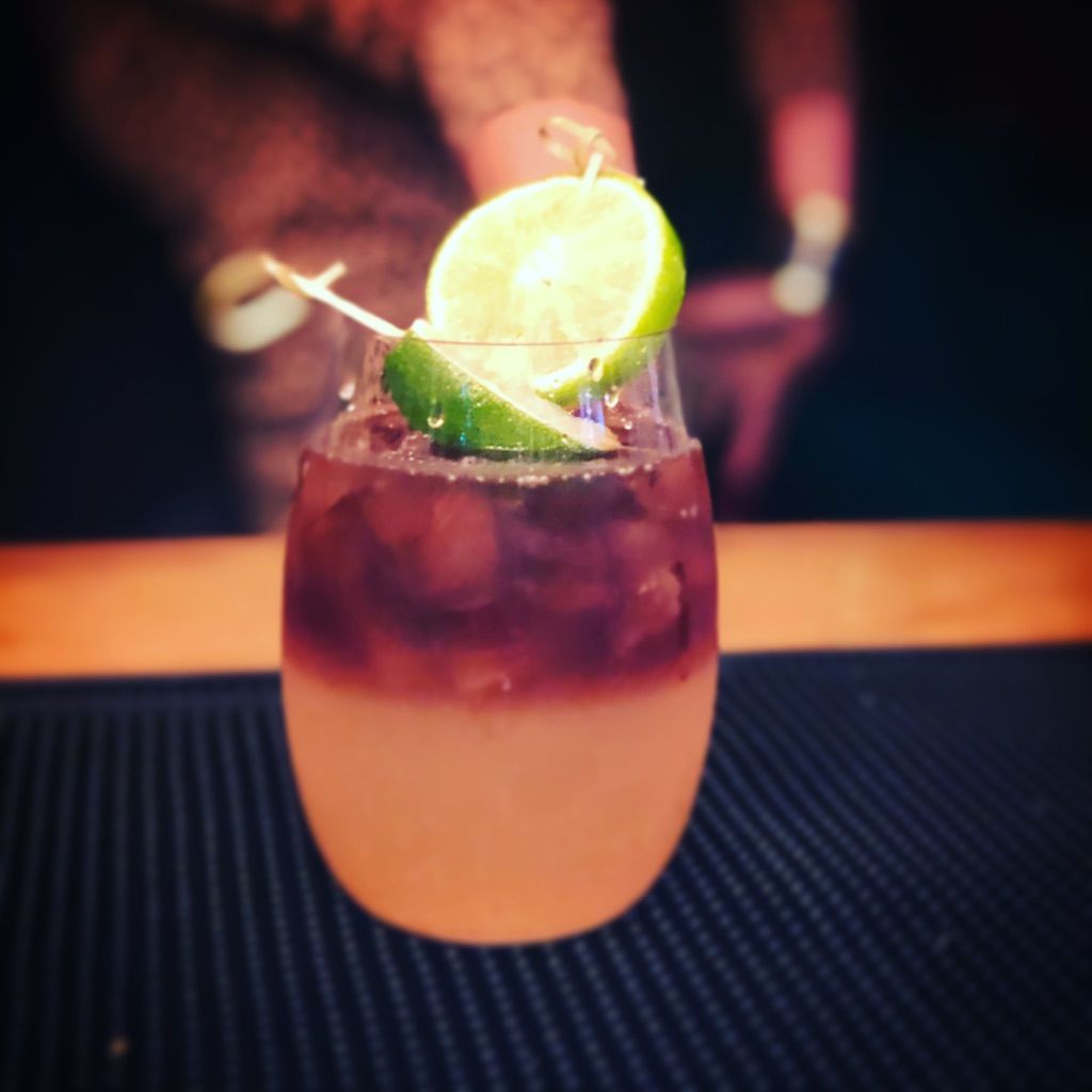 Dark and Stormy w “Sunken Ship” garnish 