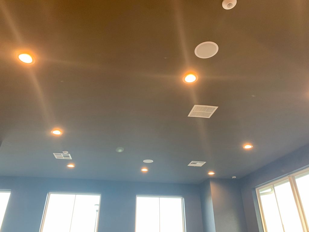 8 inch speakers installed inside of fitness center