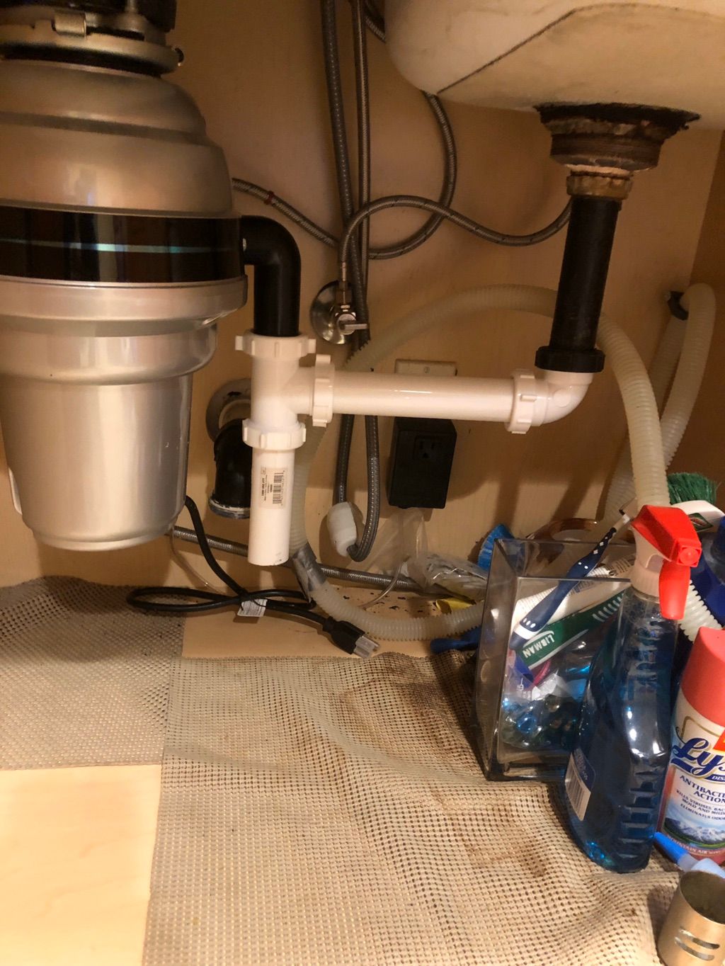 New garbage disposal and plumbing 