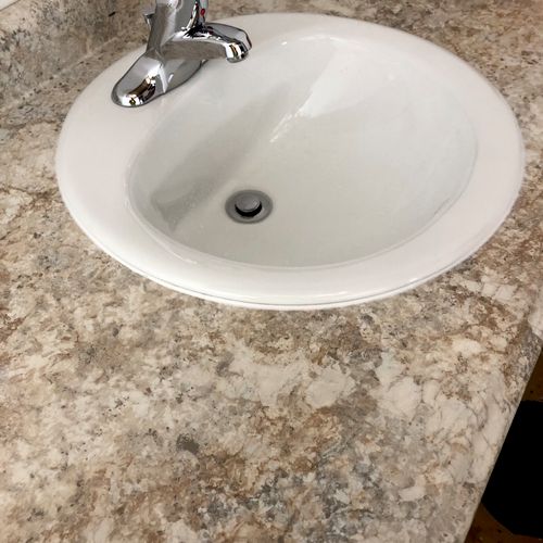 New sink and faucet installation. 