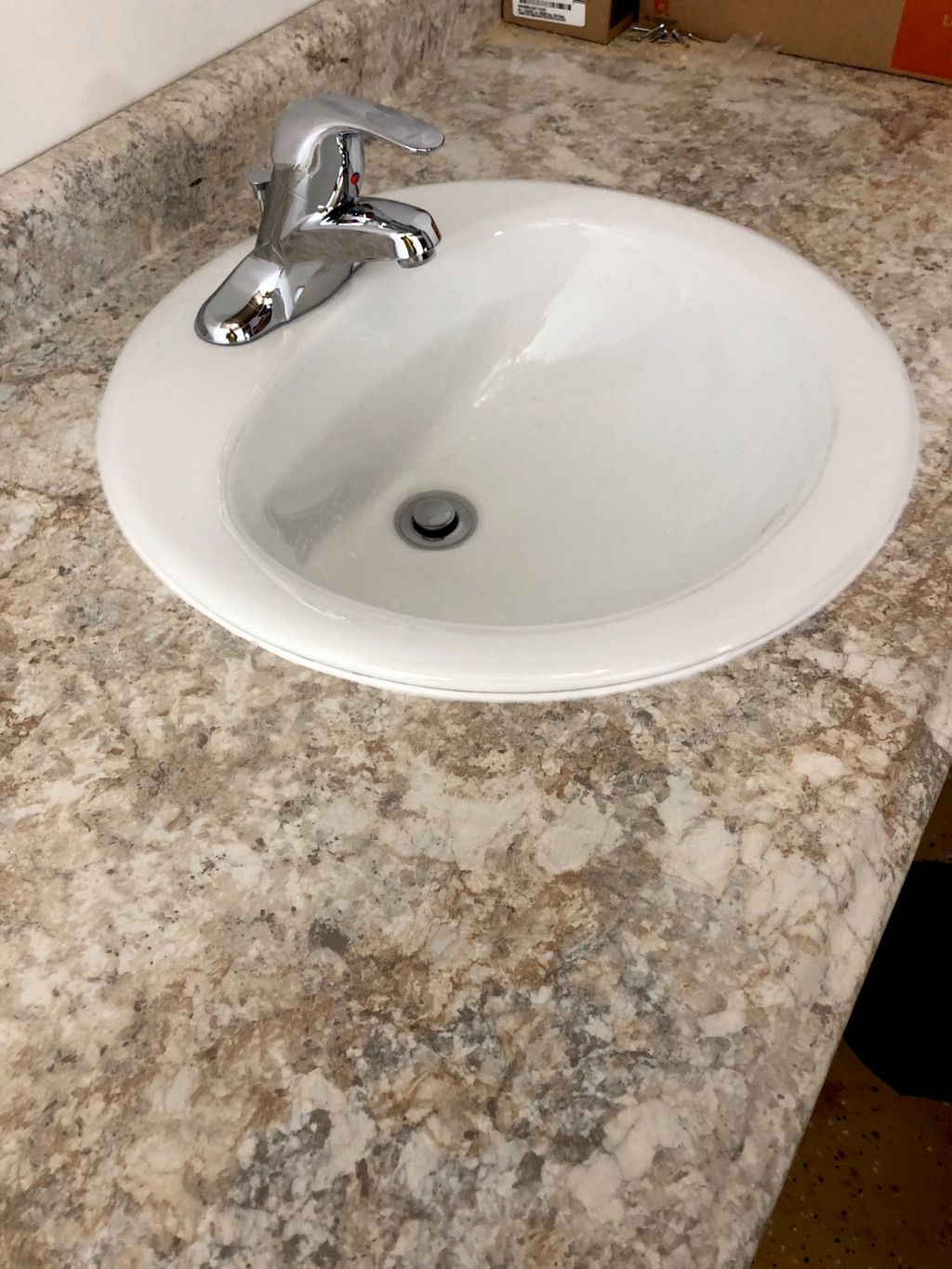 New sink and faucet installation. 