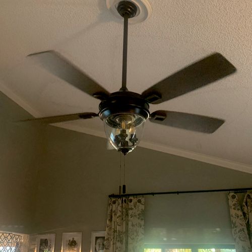 We had two ceiling fans installed. He was Very pro