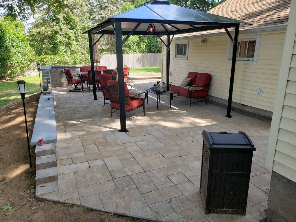 this was a 900 sqft patio and a 780 sqft wall proj