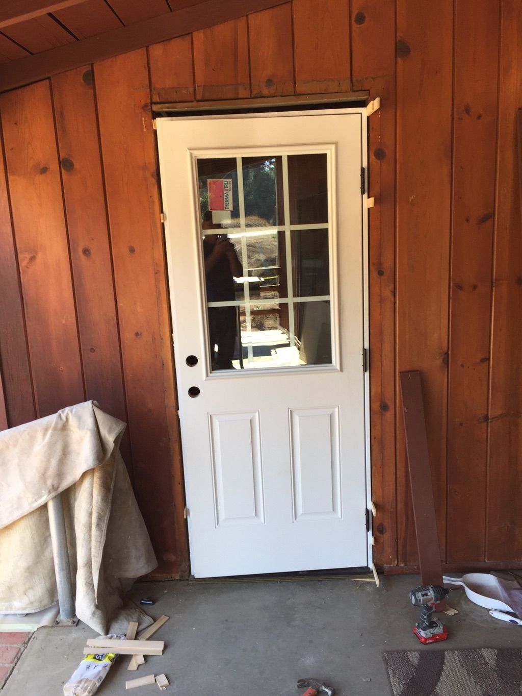 Hung new kitchen door 