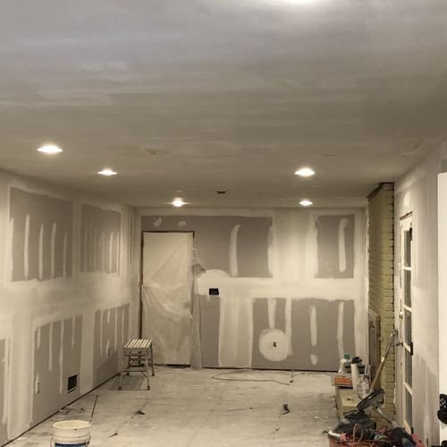 Kitchen remodel drywall finishing 