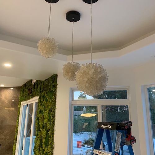 Ben Just installed a Chandelier And some recessed 