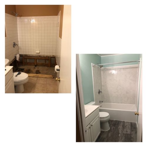 Bathroom Remodel 
Before ( Left ) 
After ( Right )