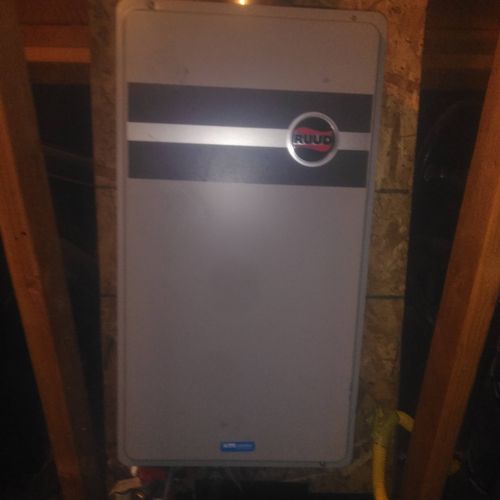 installed new tankless water heater works great