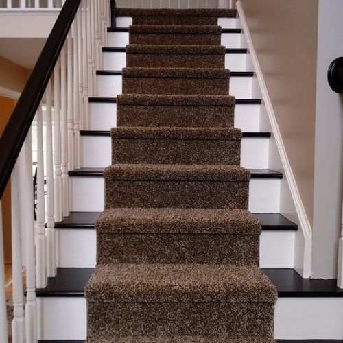 Carpet stair runner. 
