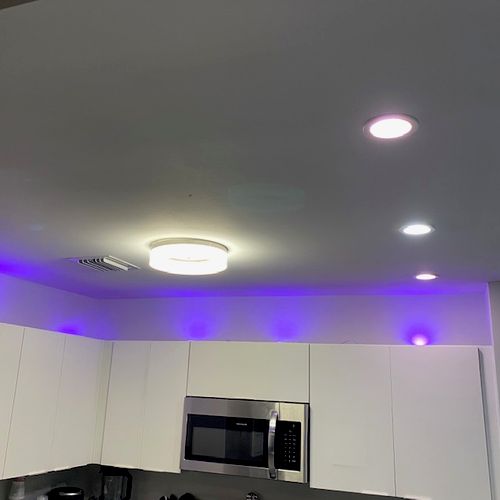 Installed recessed LED ceiling lights throughout t