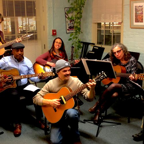 Finger-style groups class at Passim School of Music in Harvard Square ( Cambridge MA)