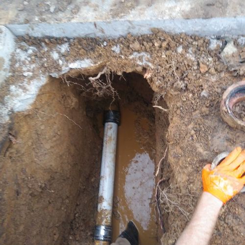 Sewer line repair in Hoover