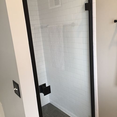 Julio did an amazing job installing a shower door.