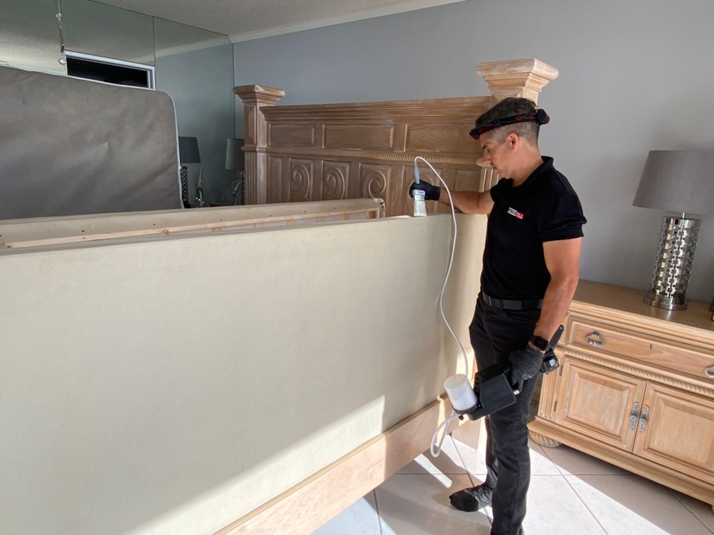 Dusting for bed bugs