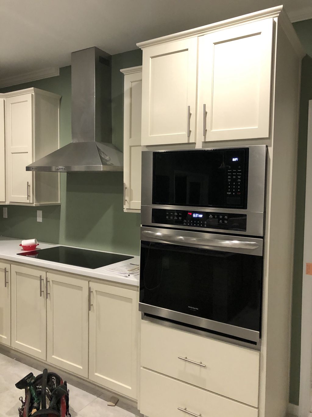 Wall oven, hood, and cooktop for a long time clien
