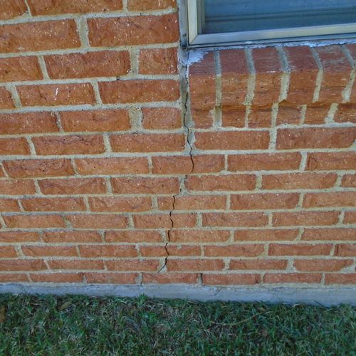 Brick and mortar crack example