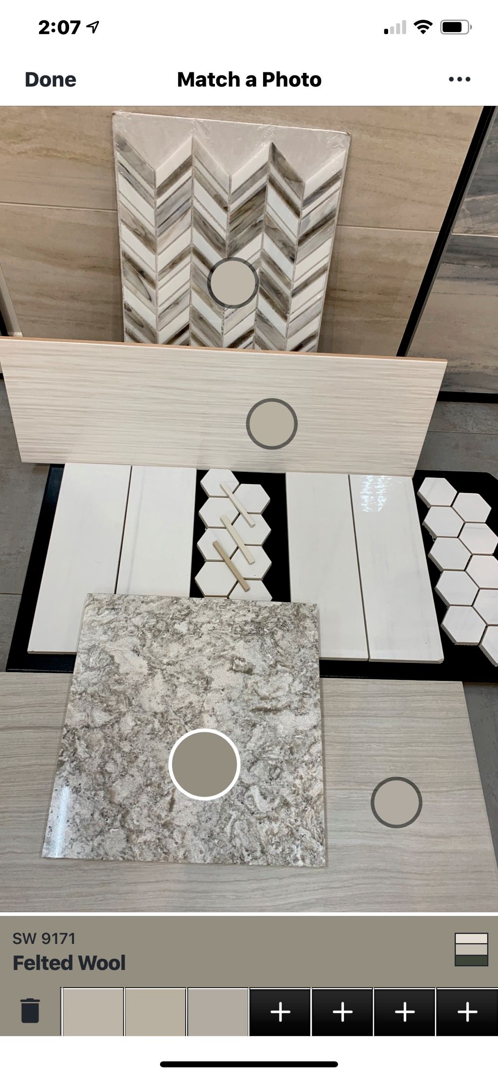 Hmmm should our paint match our tile or quartz?  S