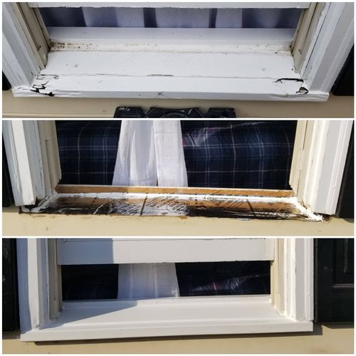 Rotten window sill replacement. 