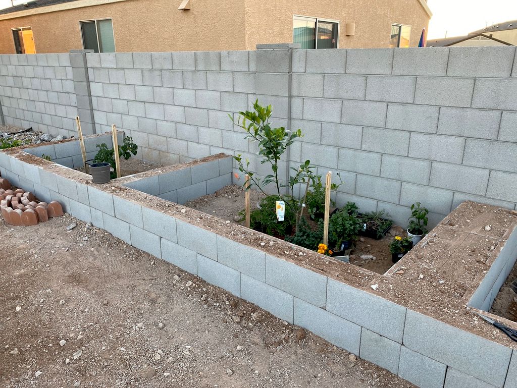 He helped build the garden bed area