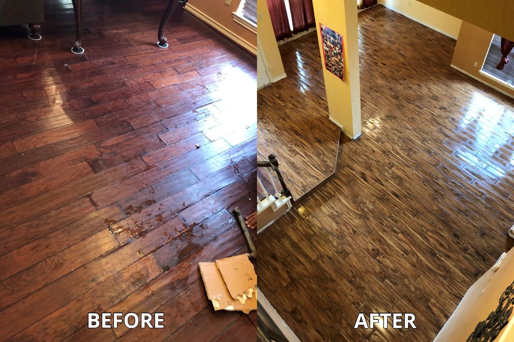Flooded laminate flooring R&R for tile 