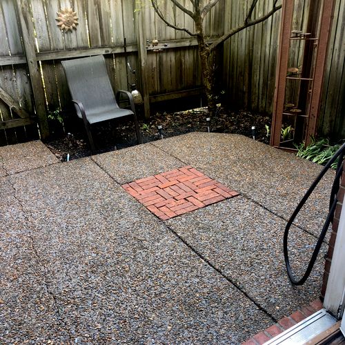 My patio was a mess from the winter.  Brandon gave