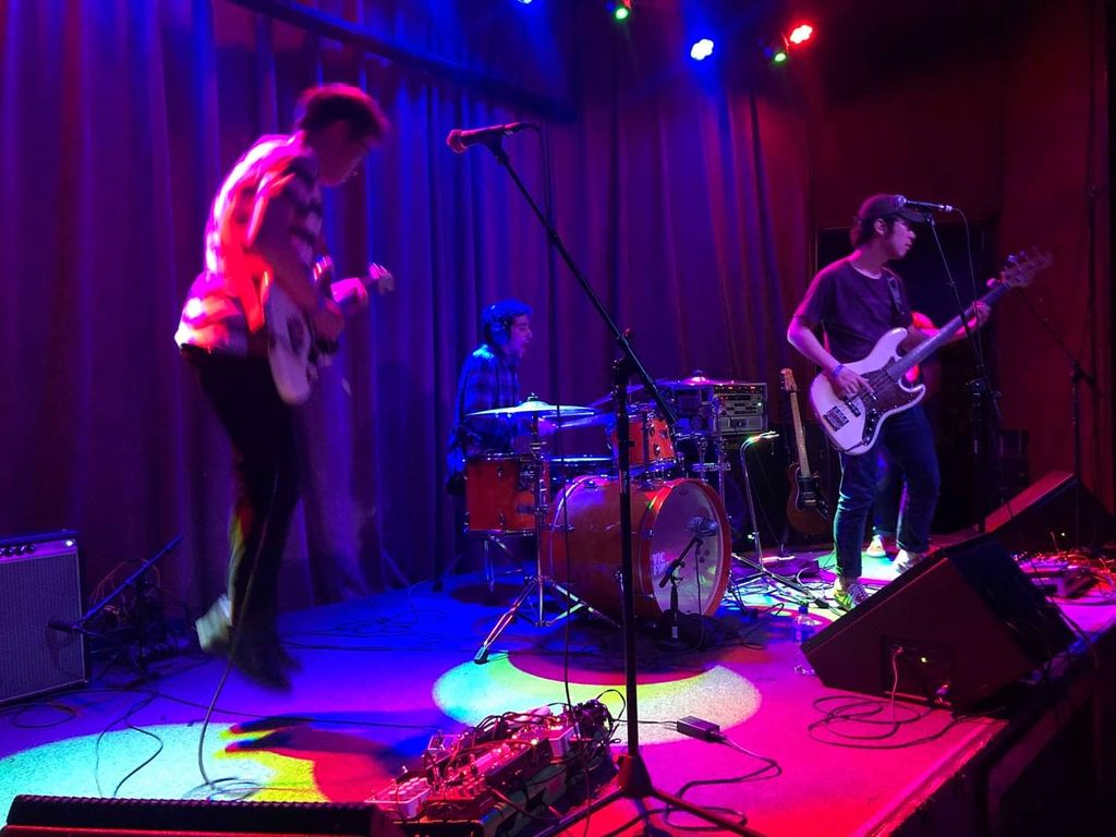 Jamming with the band in SF. 