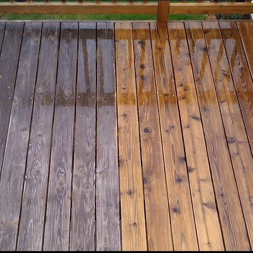 They did a great job power washing my deck !   Lef