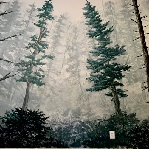 Deep Forest Mural on an 8' x 13' Master Bedroom wa