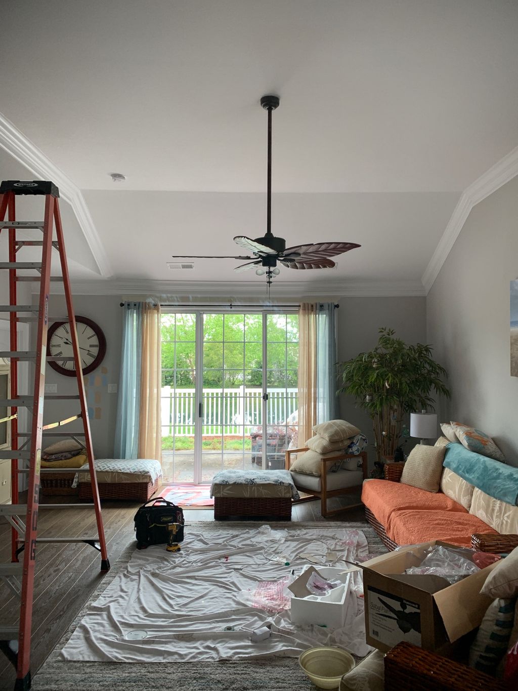 New ceiling fan installation. 