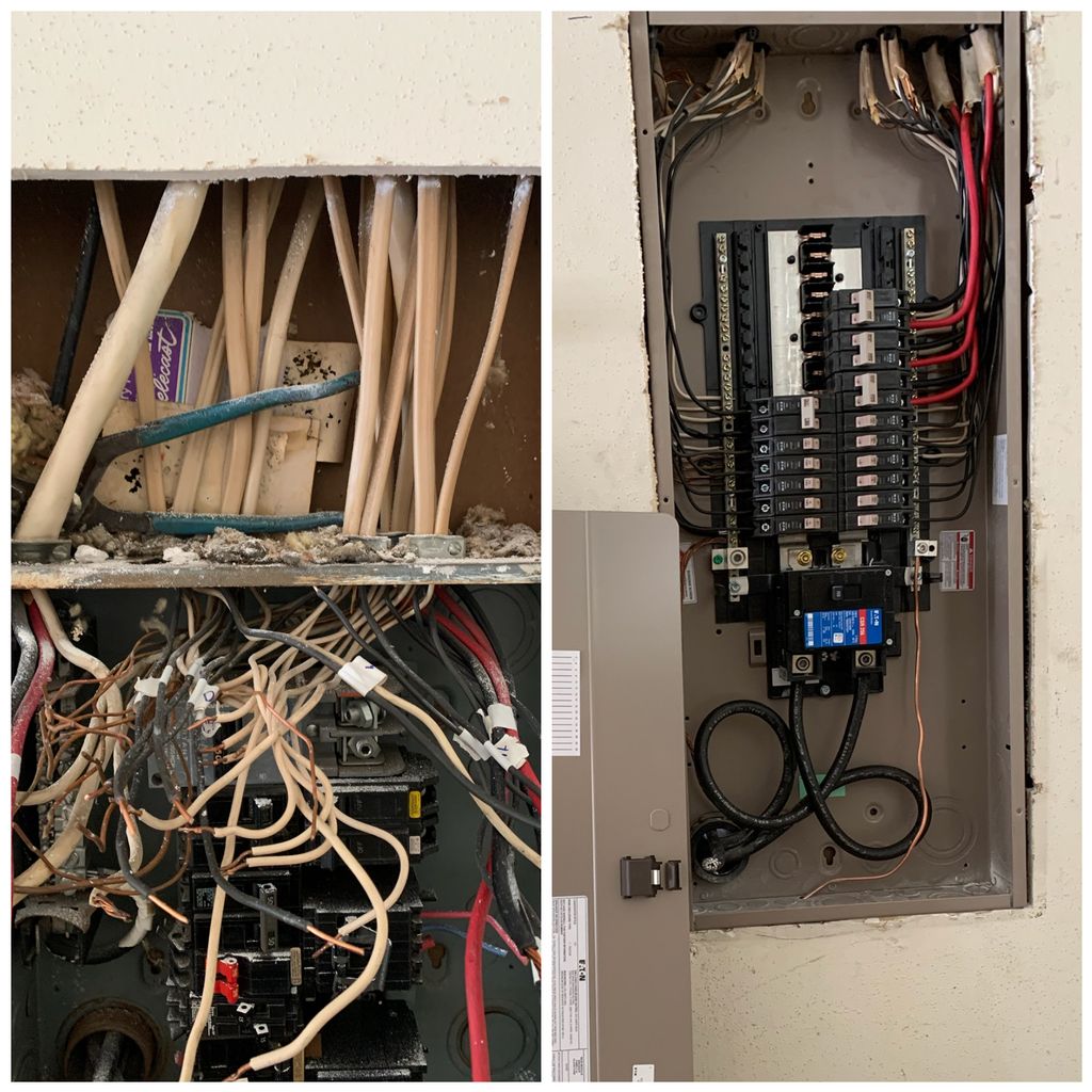 Panel upgrade - before and after.