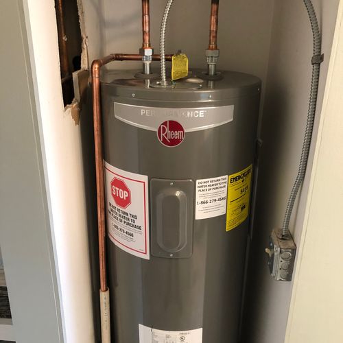 Don completed the water heater installation the da