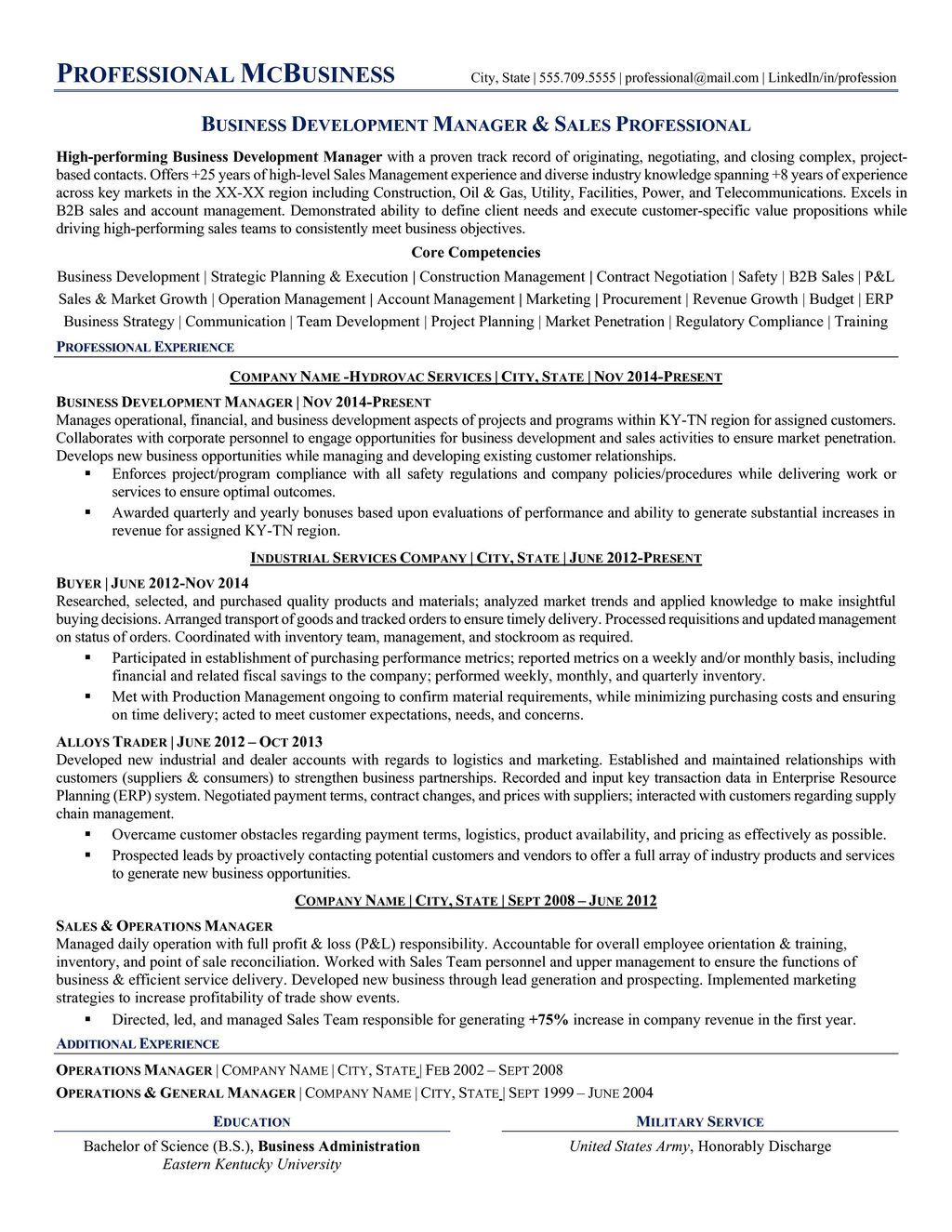 Business Development Manager, Construction (Feb 20