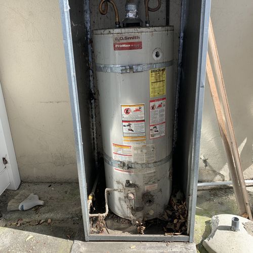 16 year old water heater (Before)