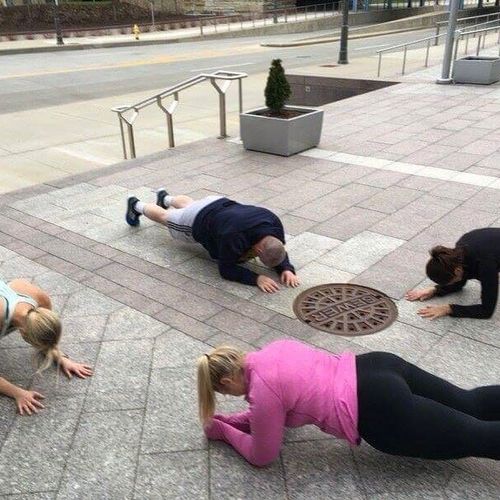 Group Fitness at River Front Park in Cincinnati