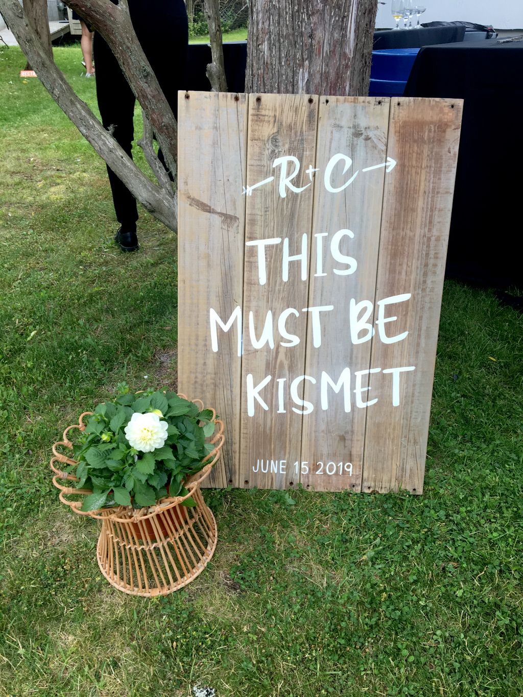 Commissioned Hand Painted Wedding Signage on Recla