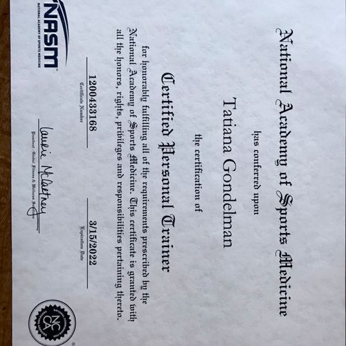 Certified Personal Trainer Certification