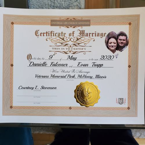 Personalized Marriage ertificates