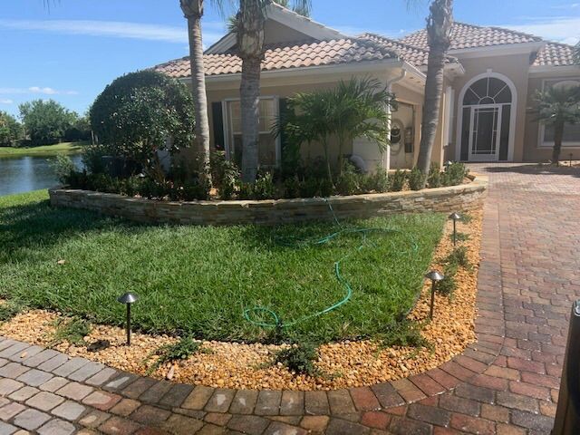 Finished Custom garden retaining wall 