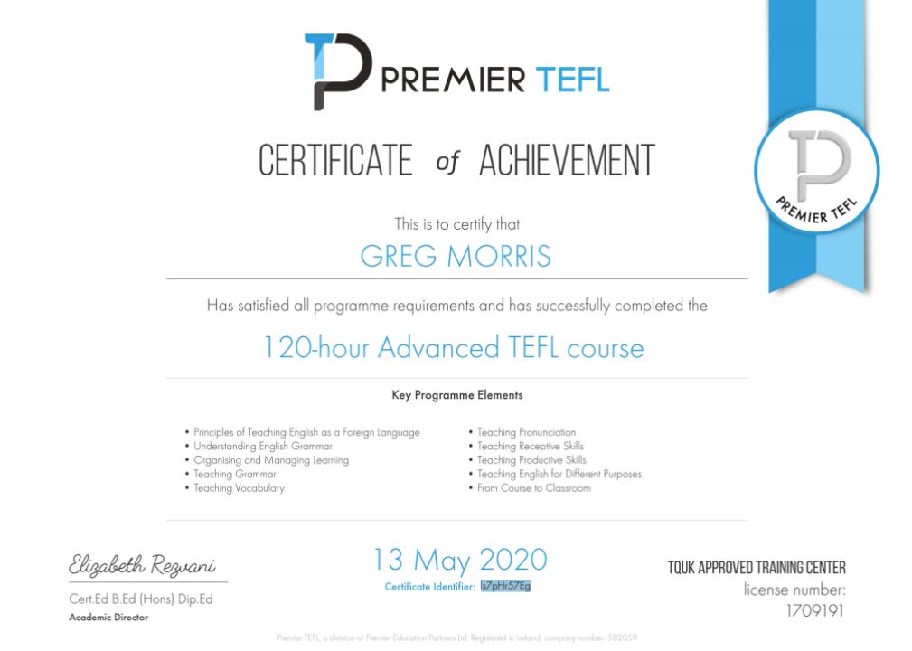 TEFL Certified